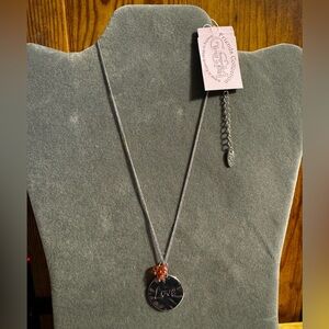 GCM Silver Tone Love Necklace